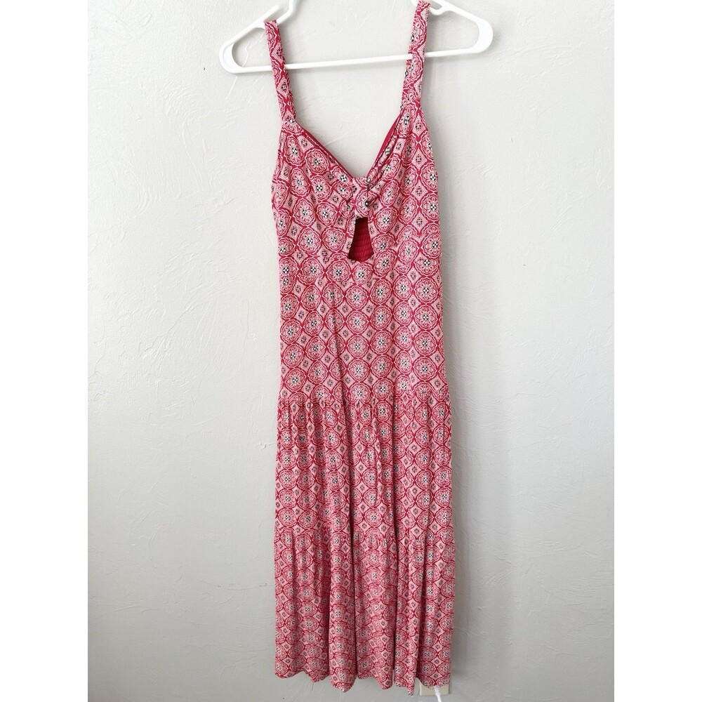 BOG Collective Key Hole Maxi Boho Long dress red Band Of Gypsies Size Small